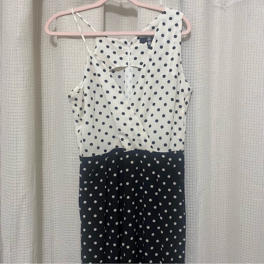 MISSGUIDED Asymmetrical Sleeveless Polka Dot Wide Leg Jumpsuit